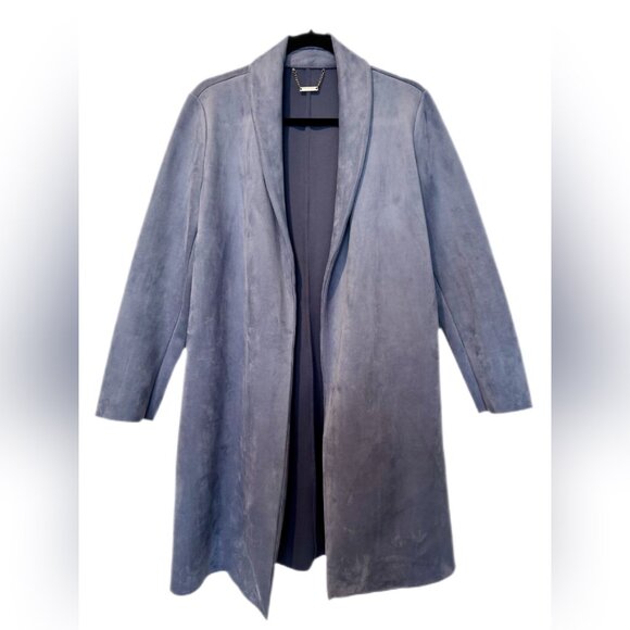 T Tahari Soft Faux Suede Open Front Jacket - Picture 1 of 5